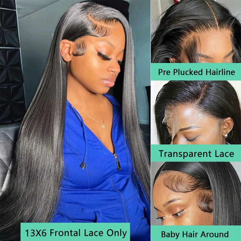 13X6 Lace Frontal Closure Human Hair 24 Inch Transparent Ear to Ear
