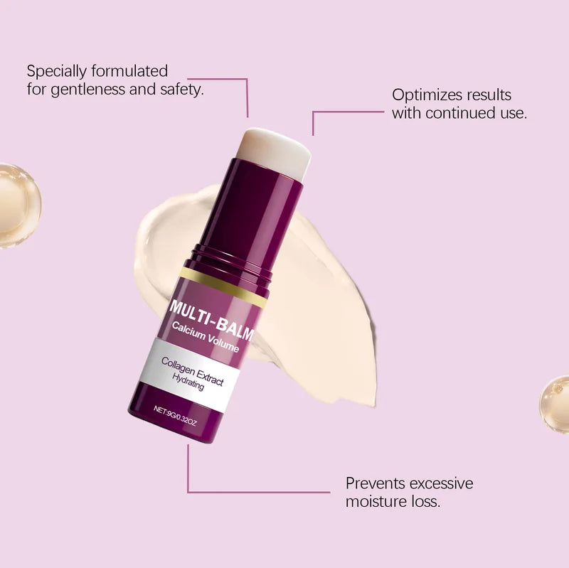 Hydrating Collagen Multi Balm Stick for Face & Neck - Portable Moisturizer for Dry Skin