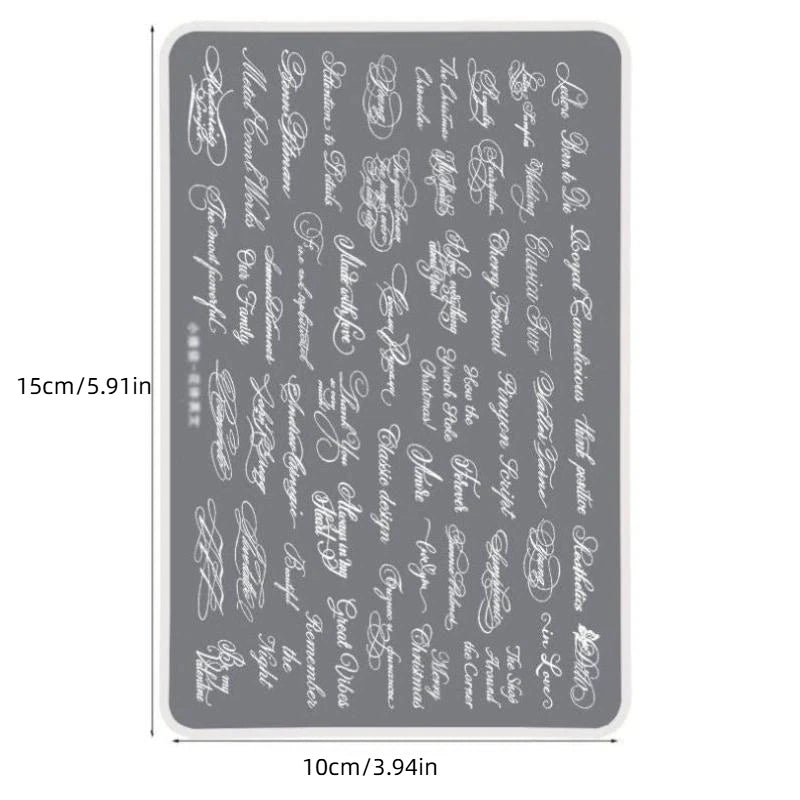 Flower Alphabet Nail Stamping Plates 15x10cm Stainless Steel Nail Art Template