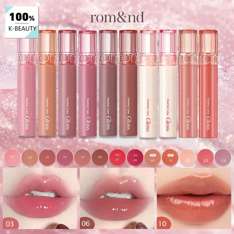 Lip Gloss Set with 14 Vibrant Shades - High-Shine, Nourishing, Korean Cosmetic