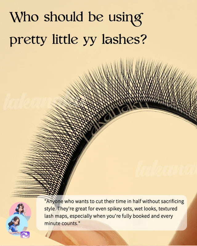 Eyelash Extensions 6 Trays YY Lashes Premade Fans D C Curl Mixed Lengths 8-15mm