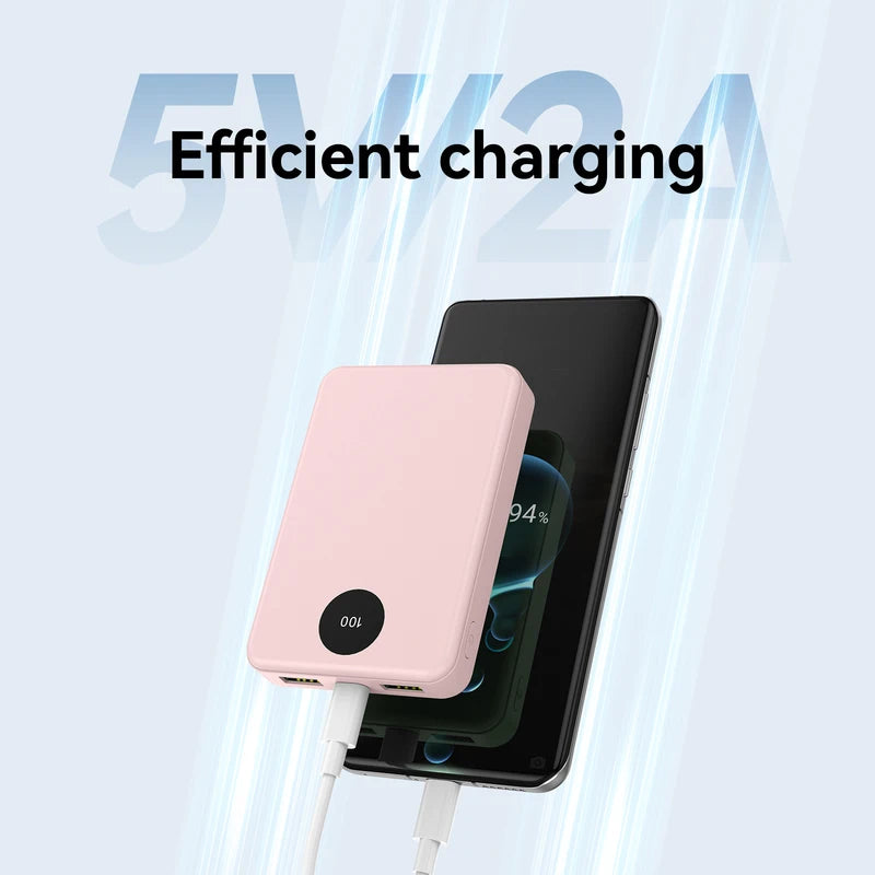 Portable 10000mAh Power Bank with Digital Display Dual USB & USB-C Charging