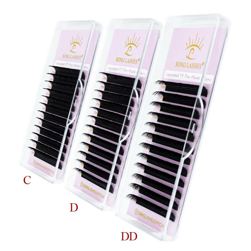Premade Eyelash Extensions Y Shape 0.05mm Fans for Salon, Individual Lash Fans