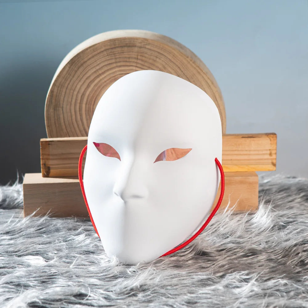 DIY White Face Mask for Cosplay Halloween Masquerade and Party Props