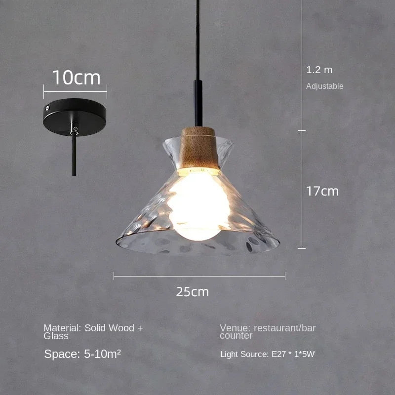 Japanese Style Pendant Lamp for Restaurant & Dining Rooms Modern Retro Glass Light