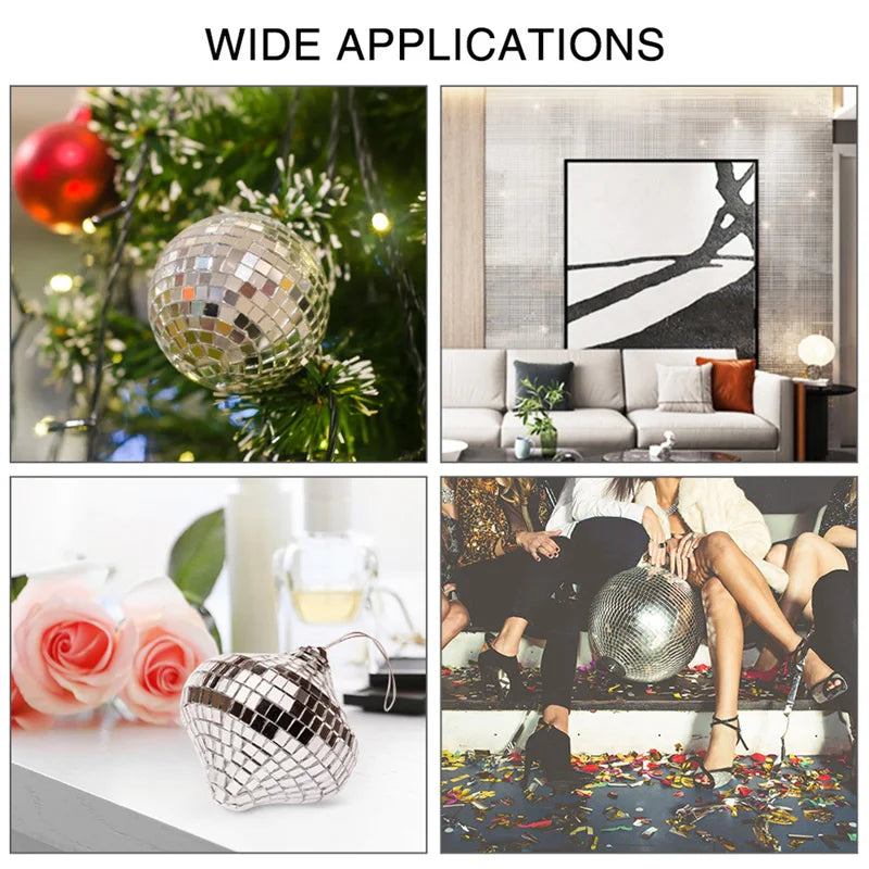 Mirror Wall Sticker Set Self-Adhesive Mosaic Tiles for Home Decor, Bathroom & Wedding