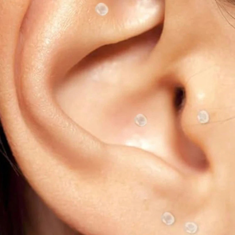Clear Earrings 10pcs 16g Bioflex Labret Piercing Retainers - Cartilage Helix Tragus