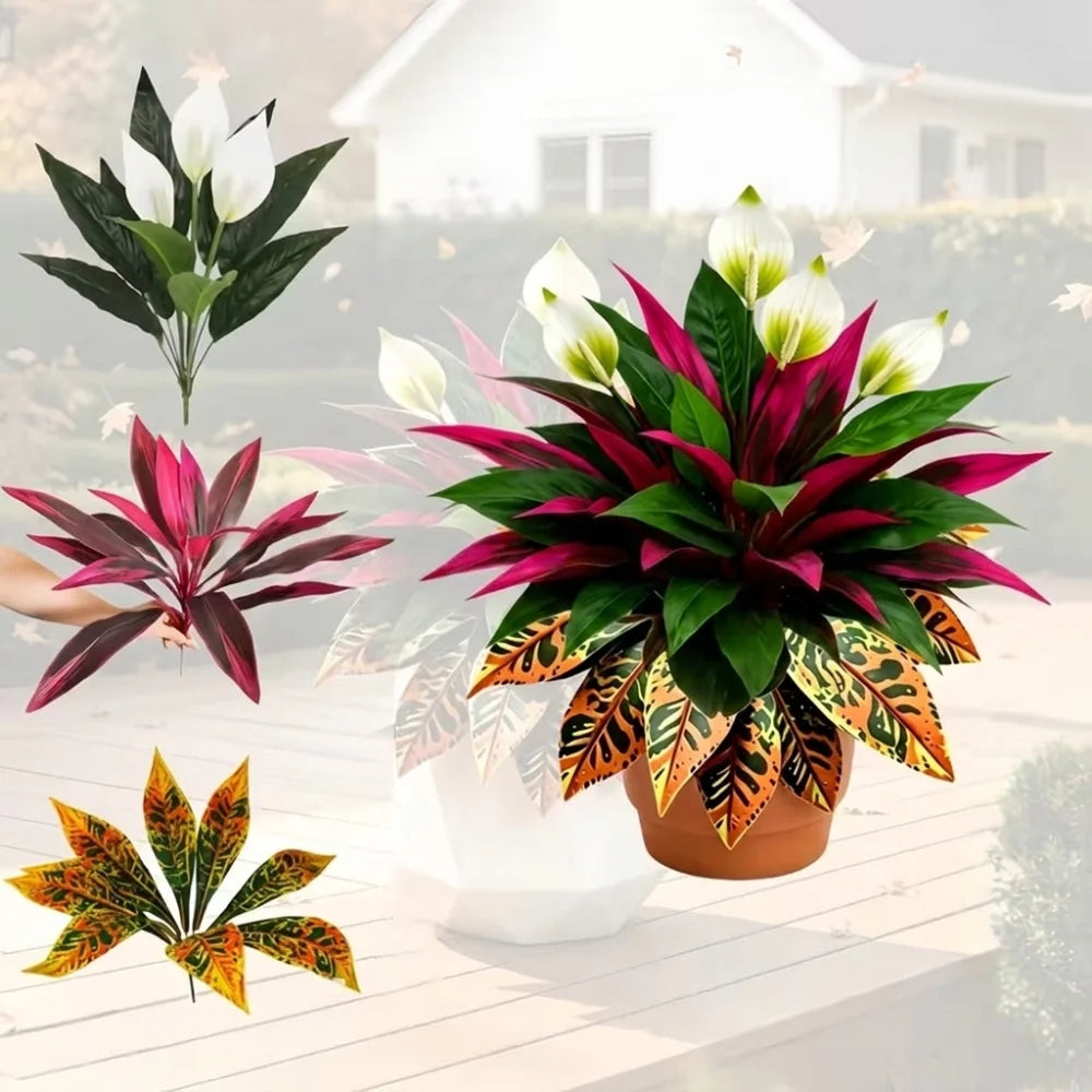 UV Resistant Artificial Dragon Blood Tree - Lifelike Fake Foliage for Indoor & Outdoor Decor