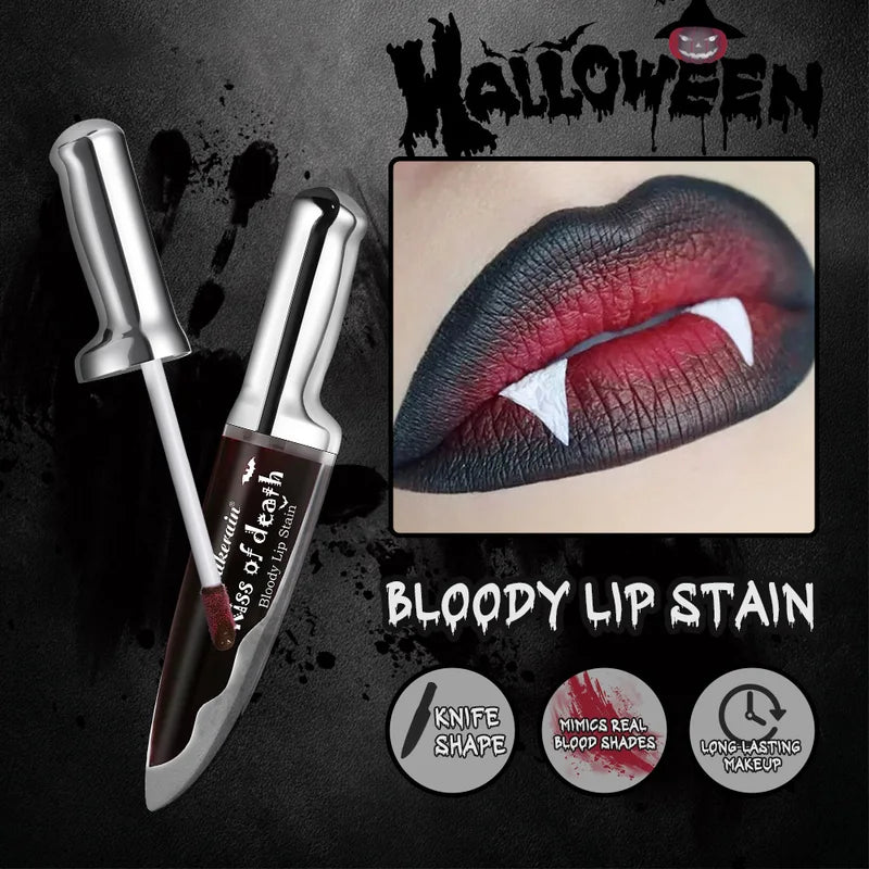 6-Piece Gothic Waterproof Lip & Eye Makeup Set - Long Lasting Halloween Cosplay