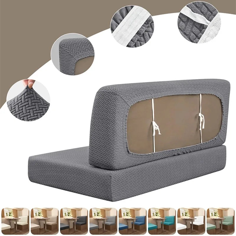 Polar Fleece RV Dinette Cushion Covers Set - Stretch Couch & Booth Seat Protectors