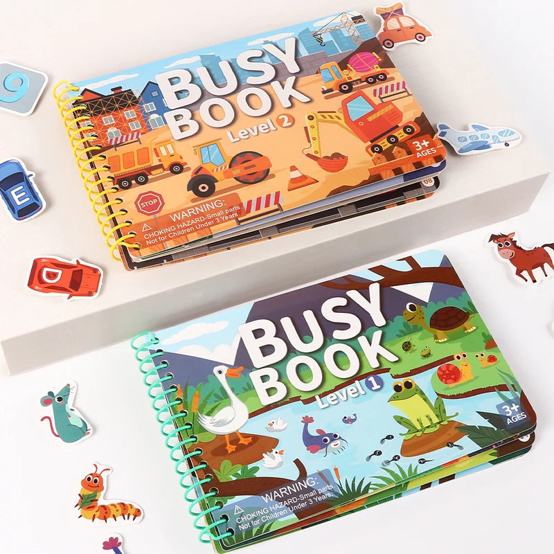 Children Busy Book 4 Themes Sticker Activity Book Educational Montessori Toy