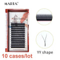 False Eyelashes YY Shape Mink Volume Fans - Natural Soft Mix, 8-10mm, Multiple Curl & Length Options
