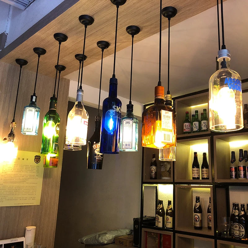 Industrial Loft Pendant Lights for Restaurants & Bars - Glass Hanging Lamps