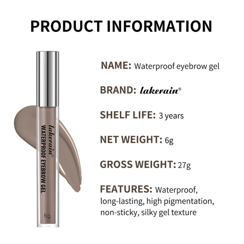 Waterproof Eyebrow Gel - Long-Lasting, Highly Tinted, Sweatproof, Double Head Makeup
