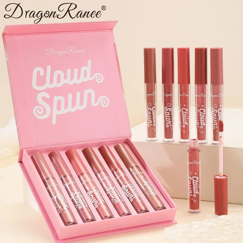 6-Piece Matte Lip Gloss Set - Long-Lasting, Silky, Brightening