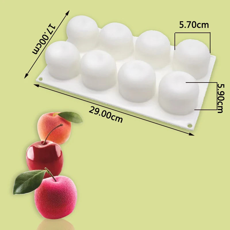 Silicone Apple Mold for Baking and Crafting - 3D Fruit Shape Chocolate Candy Soap Candle Mould