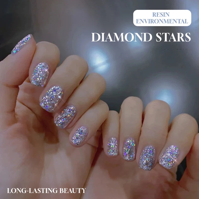 Crystal Glitter Nail Polish 12ML Multi-Color Fine Flash Glitter Gel for Nails