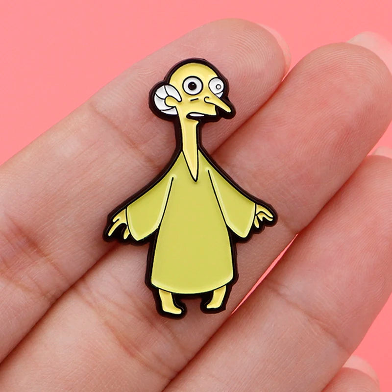 Cartoon Funny Old Man Enamel Pin Badge for Backpack Lapel Jewelry - Unisex Gift