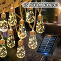 Solar Outdoor String Lights with 8 Modes, 15/10 Bulbs for Garden, Patio, Party, Christmas