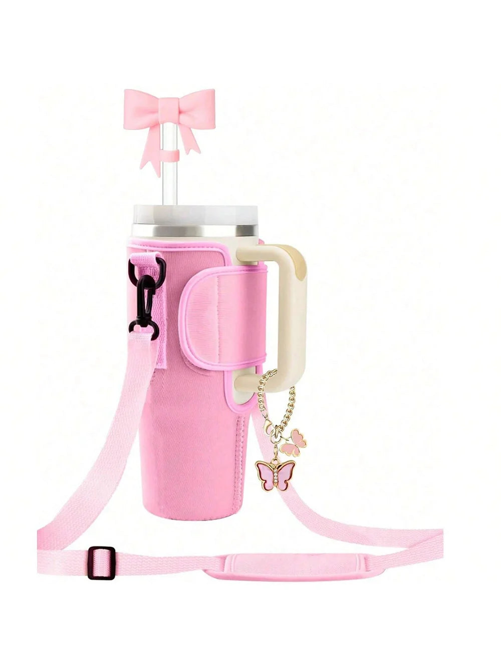 Water Bottle Carrier Bag with Adjustable Shoulder Strap for Large Capacity Tumbler