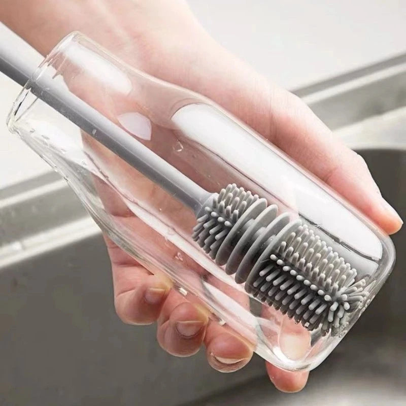 Silicone Bottle Cleaning Brush Long Handle for Water and Milk Bottles Kitchen Tools