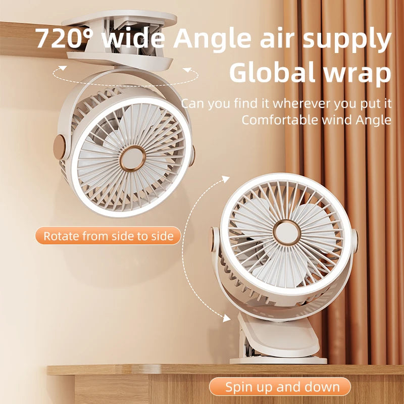 Mini Clip Fan with 3-in-1 Turbo High-Speed Circulating Fan - Adjustable & Portable