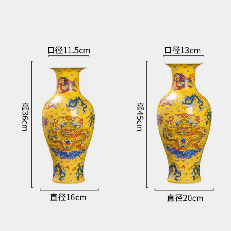 Chinese Ceramic Jiulong Luminous Vase - Antique Home Decor & Living Room Ornament