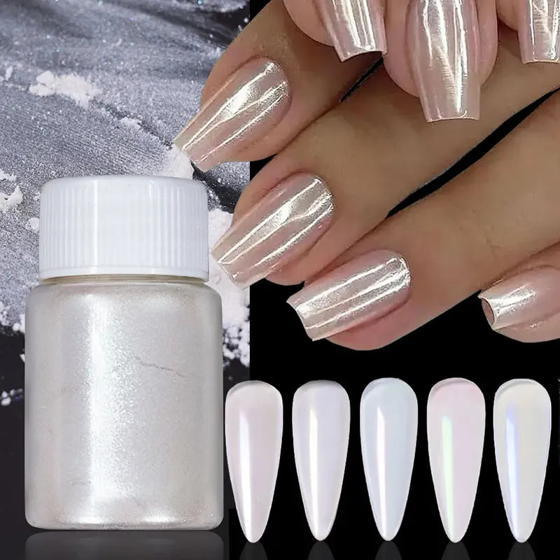 Nail Art Glitter Powder Set - Mirror Effect, Gradient, Aurora Dust, 10g
