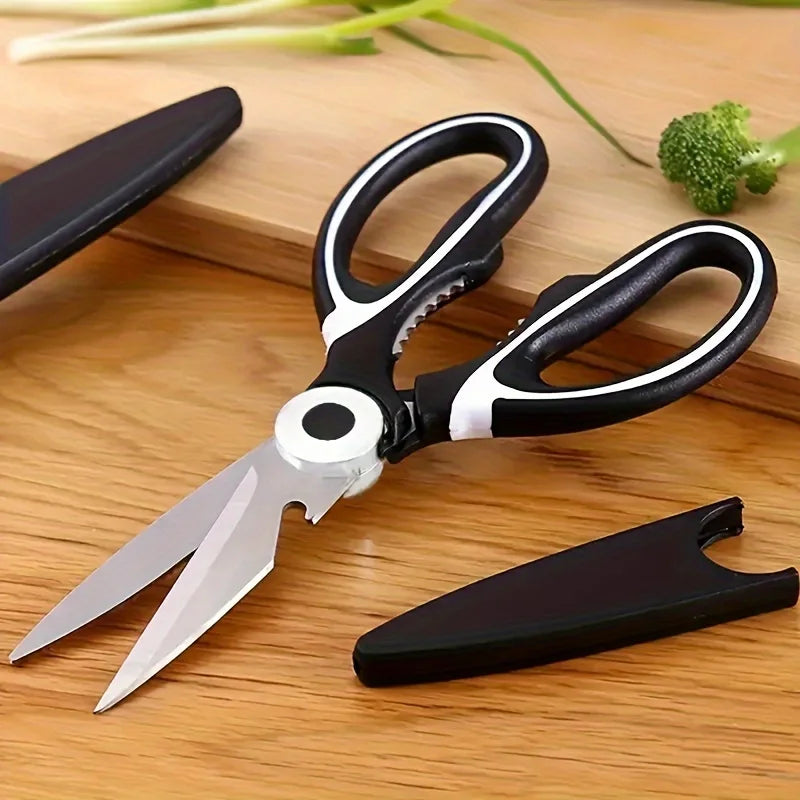 Heavy Duty Stainless Steel Kitchen Scissors - Multifunctional Food & Salad Cutter