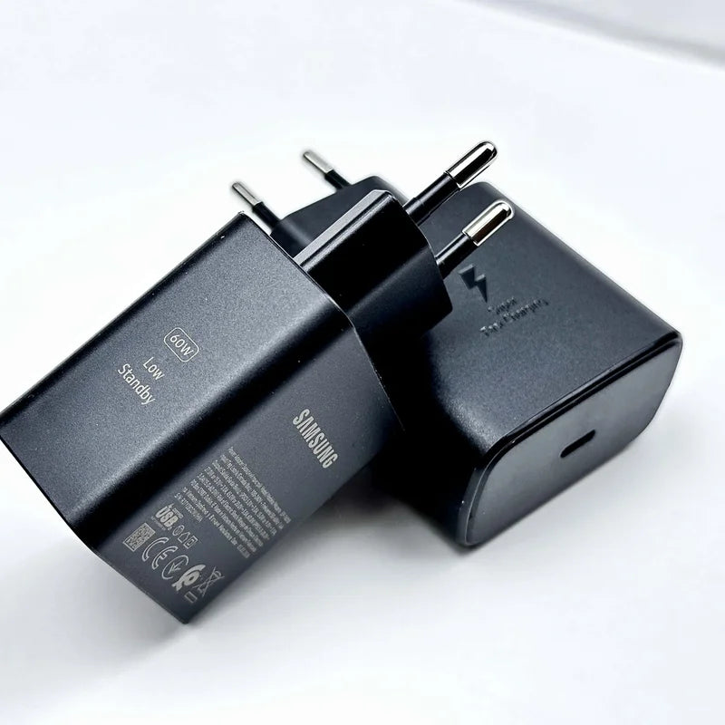 Samsung 60W PD Fast Charger with Type C Cable - EU Plug, GaN Tech