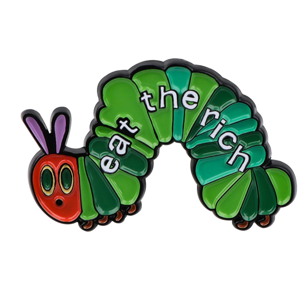 Eat Rich Enamel Pin Brooch - Funny Jewelry Gift for Backpack & Clothing