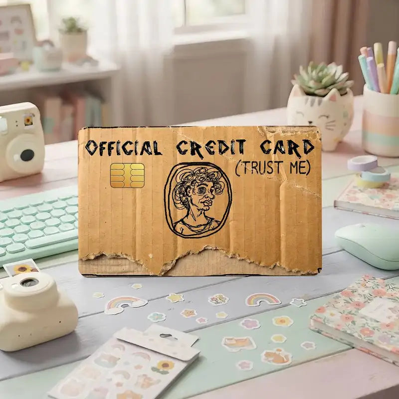 Waterproof Cardboard Credit Card Skin Stickers Set - Anti-Scratch & Fingerprint Resistant, 4PCS