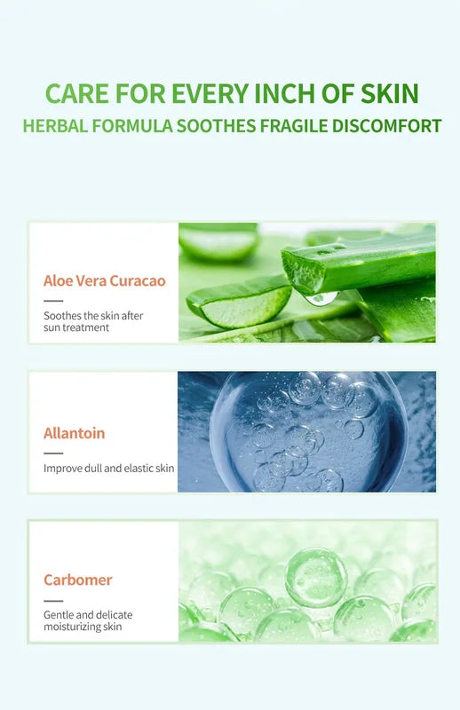 Pure Aloe Vera Gel 300G - Natural Sunburn Relief & Hydrating Face Body Hair