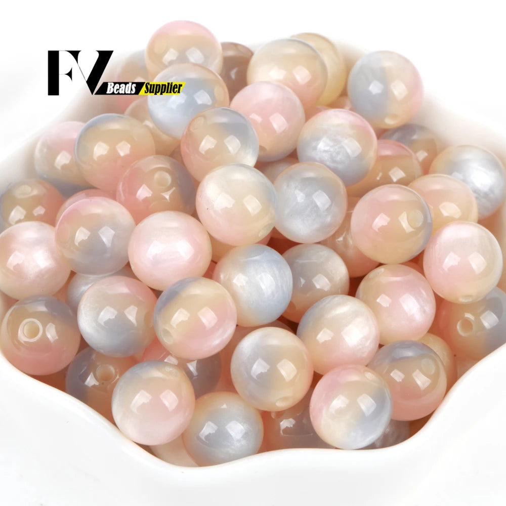 Imitation Cat Eye Round Beads for Jewelry Making - 8-20mm, Assorted Colors, 100pcs
