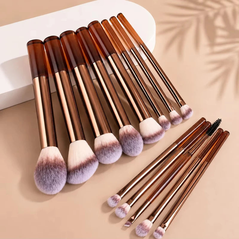 Professional Dual-Ended Makeup Brush Set - Foundation, Contour, Blush, Eyeshadow, Concealer