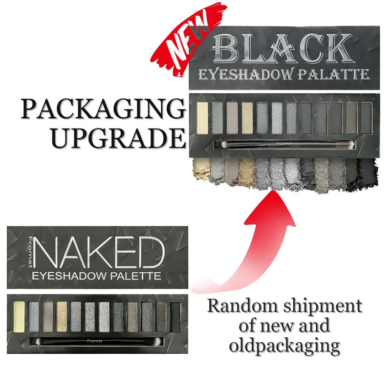 Gothic Core Eyeshadow Palette with 8 Makeup Brushes - Dark Tones, High Pigment, Vegan Formula