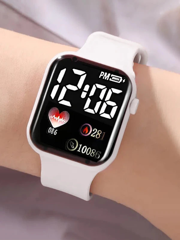 White Square Watch Set with Heart-Shaped Accessories for Valentine's Day & Birthdays