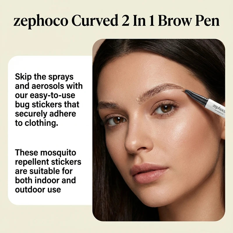 Waterproof Double Ended Eyebrow Pencil Set - 4 Colors, Smudge-Proof Eyeb Makeup Tool