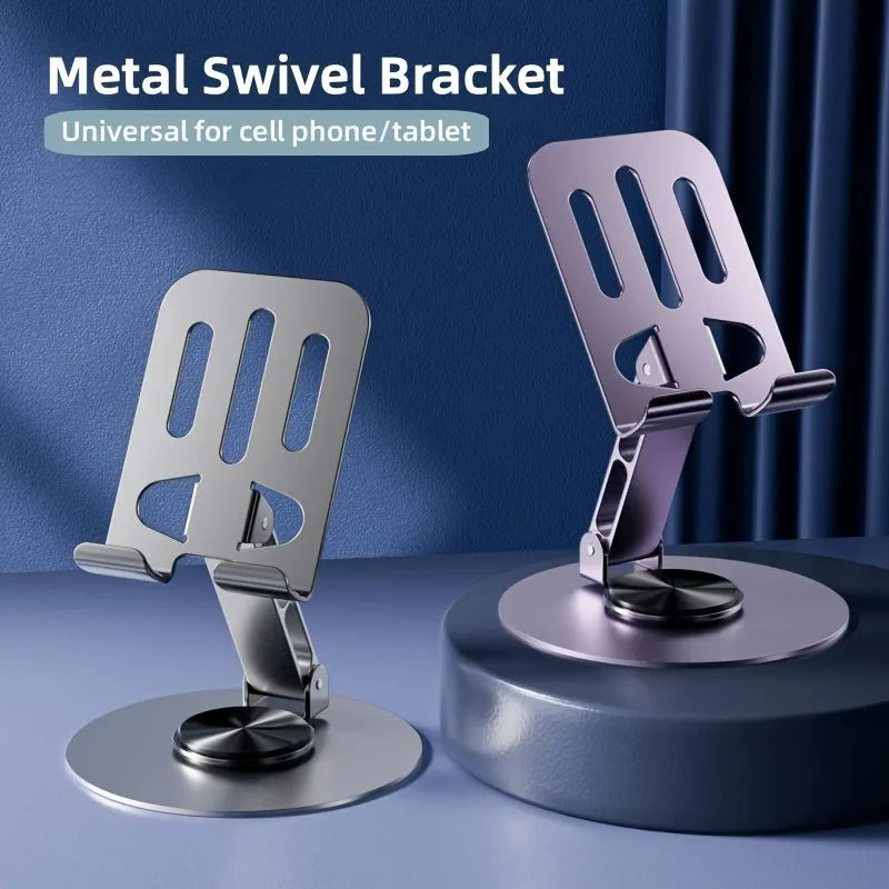 All-Metal Foldable Phone & Tablet Stand 720° Rotation Anti-Slip Support