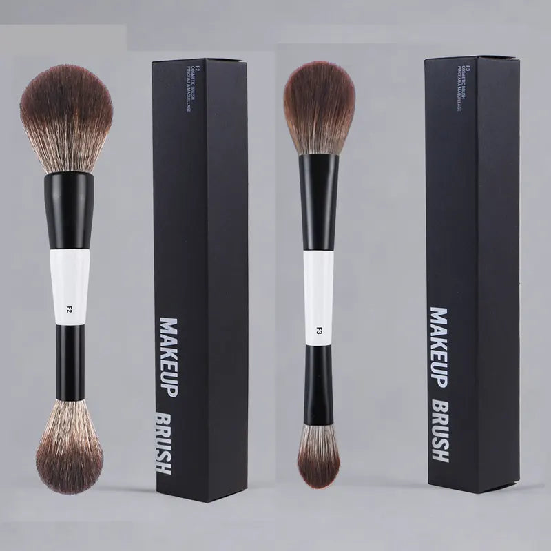 2pcs Set Double Ended Angled Foundation Makeup Brushes - Blush & Contour Tools