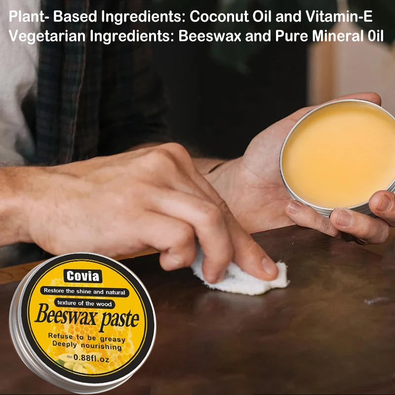 Wood Furniture Beeswax Polish for Brightening & Protection - Natural Floor & Surface Wax