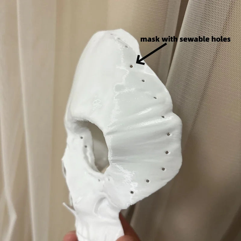 Paintable 3D Printed White Skull Mask Halloween Cosplay Prop