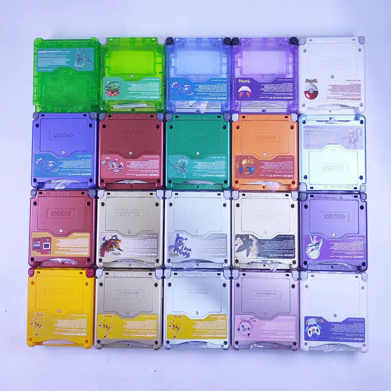 GBA SP Shell & Packaging Set for DIY Replacement with Screws & Labels - Multiple Colors