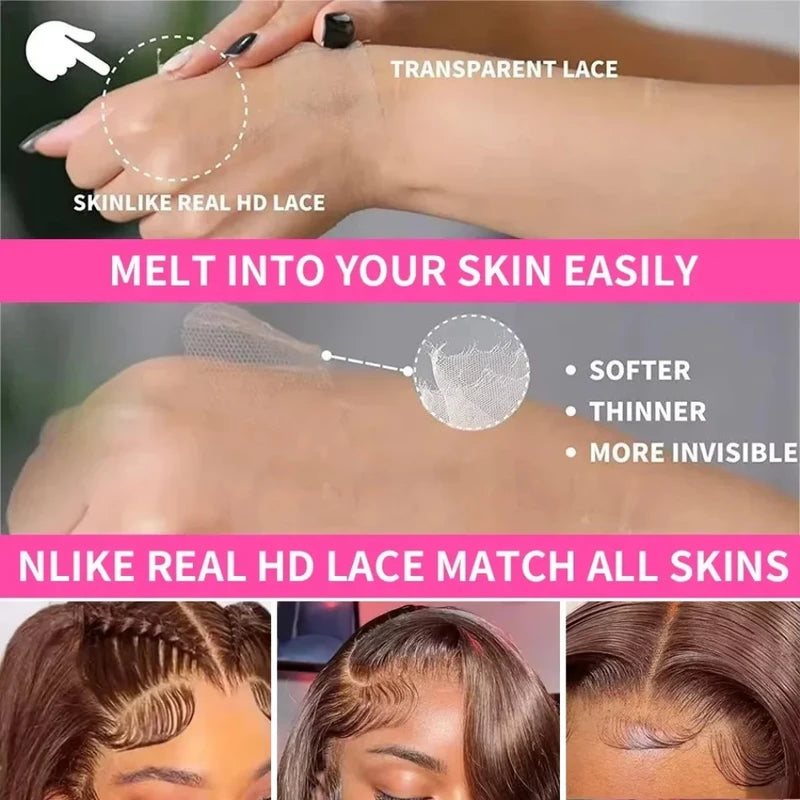 Long Straight Human Hair Wigs 13x4 13x6 HD Transparent Lace Frontal 46 Inch Women’s Hair