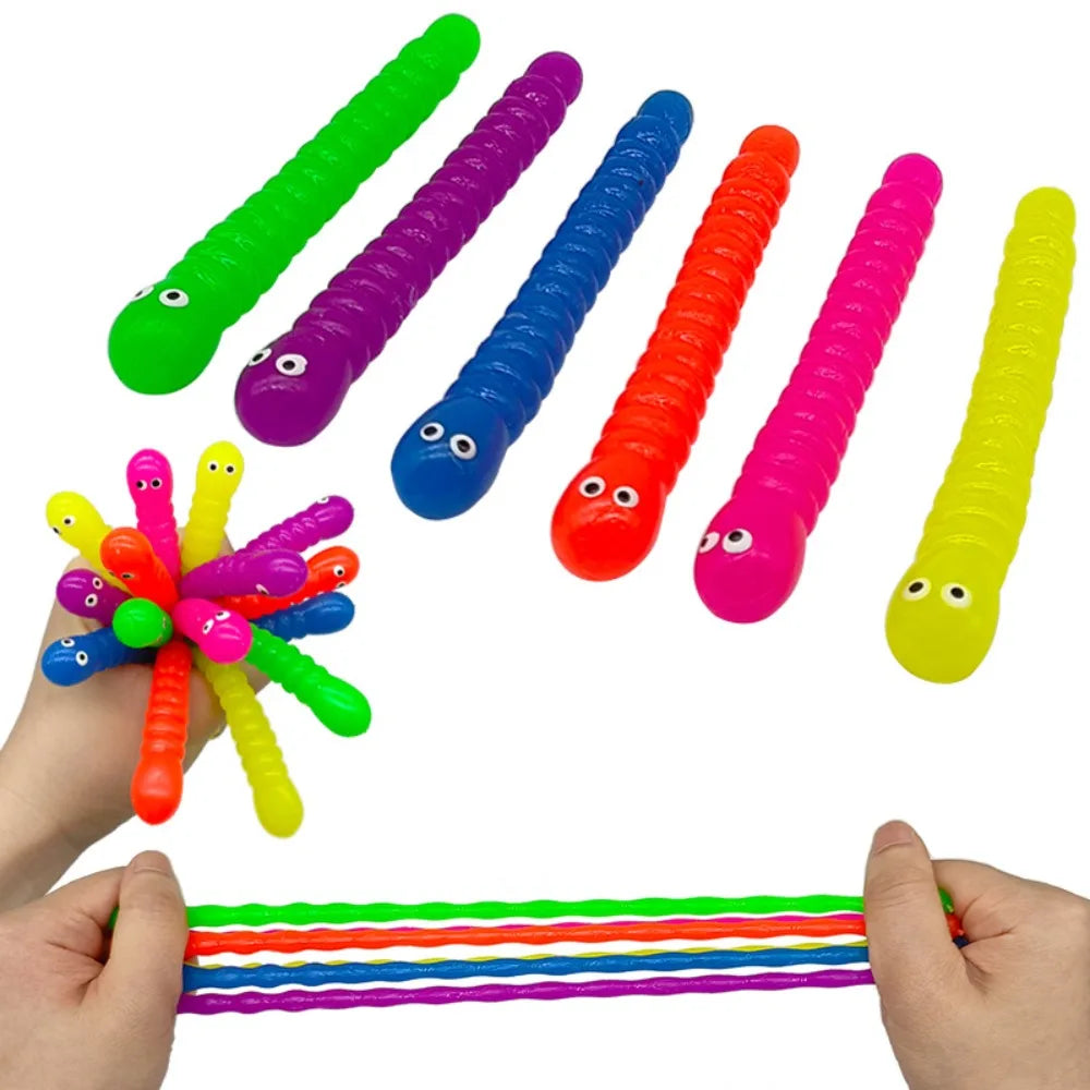 Mini Colorful Soft Caterpillar Party Favors - Kids Birthday & Halloween Supplies, 12 or 24 Pieces