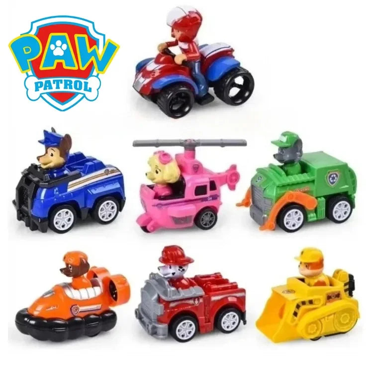 7pcs Paw Patrol Pull Back Cars Set Kids Toy Vehicles Cartoon Character Collection