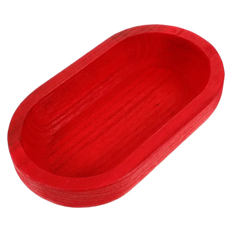 Large Wooden Oval Fruit Serving Tray Multi-Function Snack & Dessert Platter