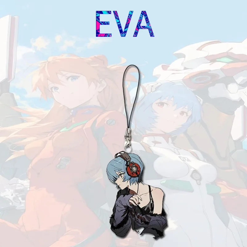 Anime Mobile Phone Chain Keychain - Evangelion School Bag Charms for Men & Women
