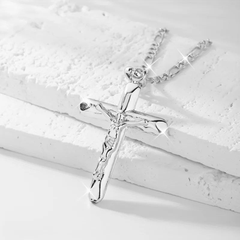 Religious Cross Pendant Necklace for Men Women Sacred Jewelry Gift