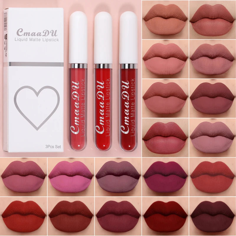 Matte Lipstick & Lip Gloss Set - Long-Lasting Waterproof Non-Fading Lip Makeup
